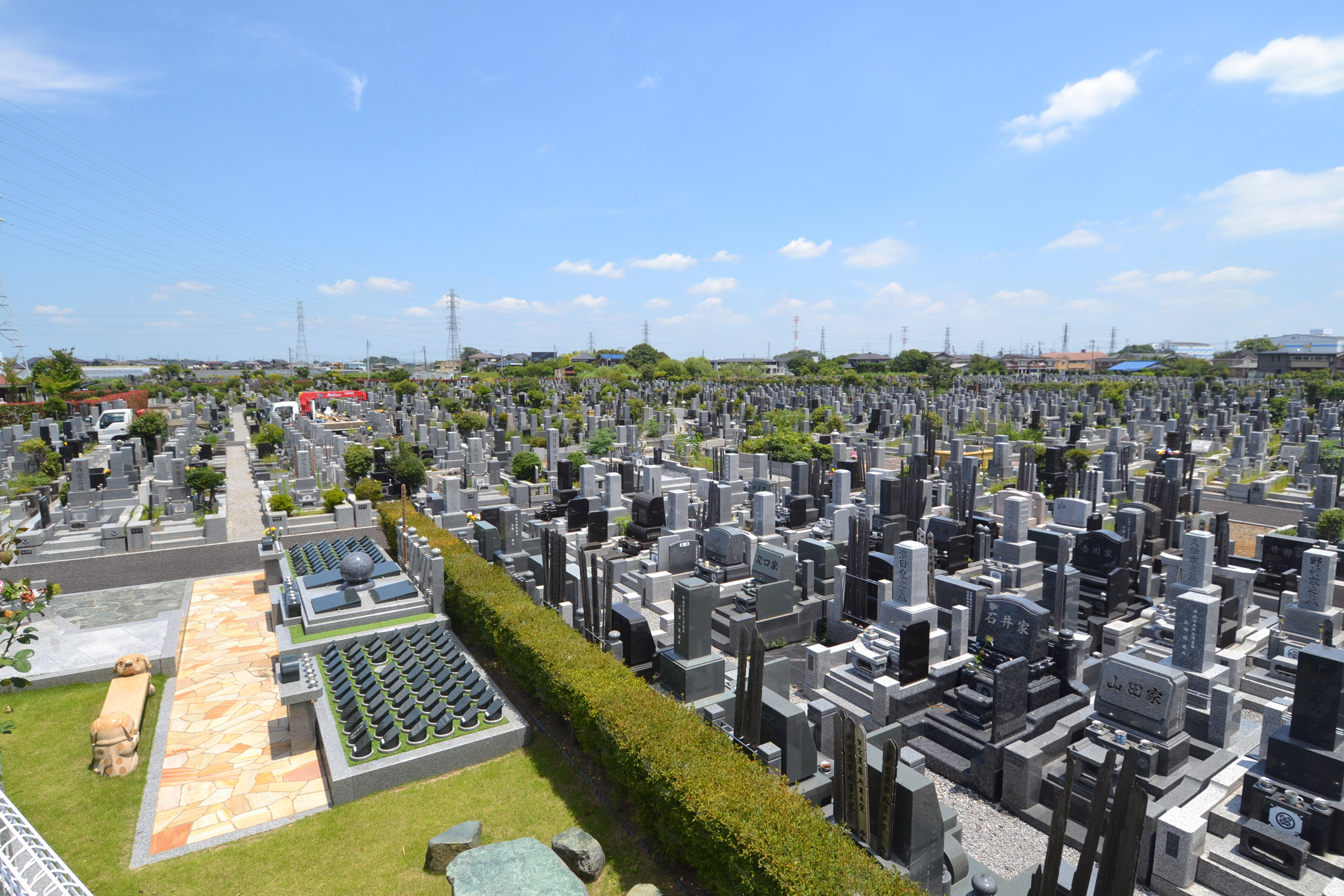 埼玉霊園の陽当り良好な景観